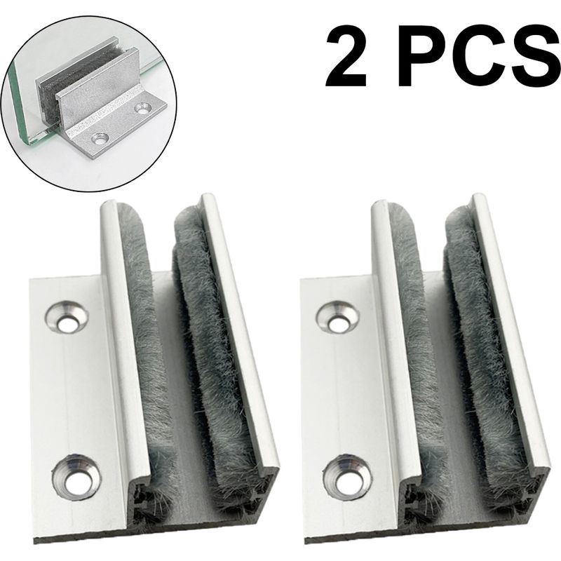 Glasschiebetürstütze - Aluminium - 40 X 60 X 26 Mm - Glasstärke 10-12 Mm - 2 Stück