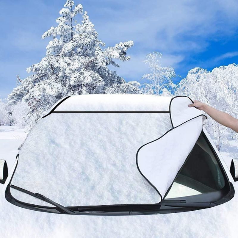 Winter-windschutzscheibenschutz – Schutz Vor Schnee, Eis Und Frost – 4 Lagen Aluminium Und Vliesstoff – Universell Passend Für Pkw Und Suvs – 1 Stück
