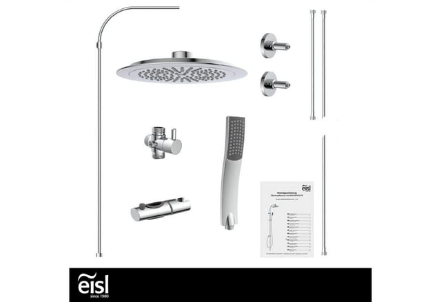 Eisl Duschset Stiloval Duschsäule mit Regendusche und Handbrause Chrom