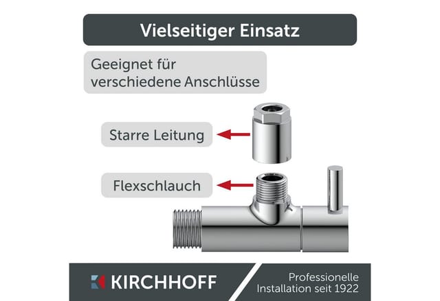 Kirchhoff Universal Eckventil für Kalt- und Warmwasserleitungen Chrom