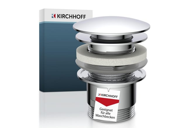 Kirchhoff Universal Pop Up Waschbecken-Ablaufgarnitur 1 1/4 Zoll x 65 mm Chrom