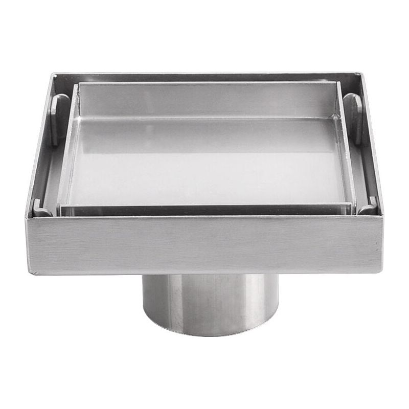 Unsichtbarer Bodenablauf – Edelstahl 304 – 10 X 10 Cm – Für Bad, Küche, Balkon – 1 Stück