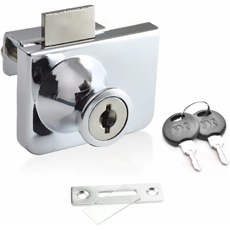 Türschloss Für Glastüren – 5 Bis 8 Mm – Kein Bohren Erforderlich – Zinklegierung – Für Einzel- Oder Doppeltüren – 1 Stück