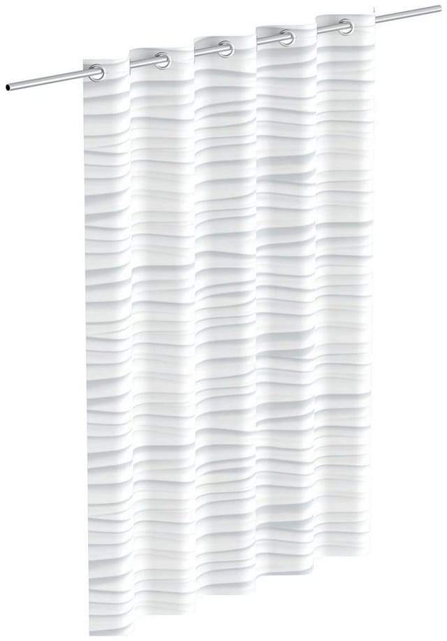 Eisl Textil Duschvorhang mit Motiv White Wave 180 cm x 200 cm Waschbar
