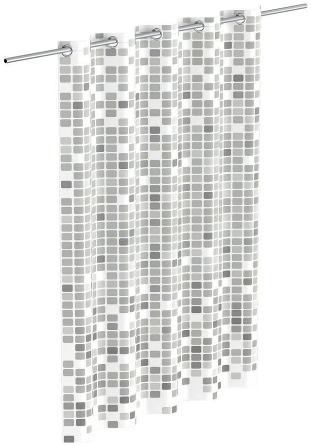 Eisl Textil Duschvorhang mit Motiv Mosaik Grau 180 cm x 200 cm Waschbar