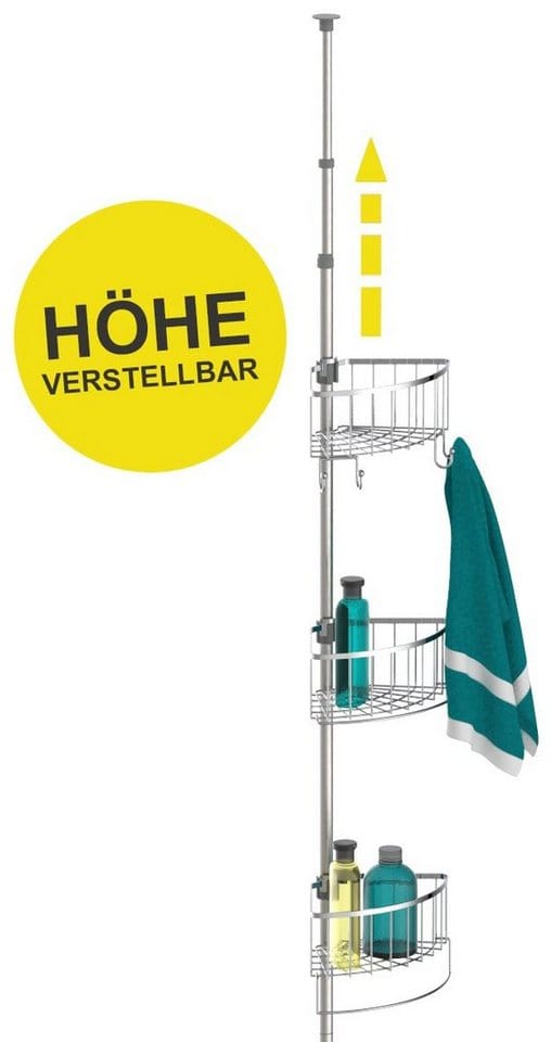 Eisl Teleskop Duschablage Ecke mit 4 Duschkörben Edelstahl