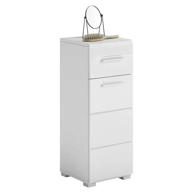 Standschrank Linus Hochglanz Weiß 30 cm eintürig