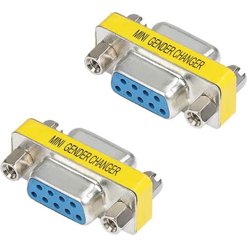 Rs232 Db9 Inverter-adapter – Stecker-stecker- Und Buchse-buchse-konverter – Für Nullmodemkabel – 2er-pack