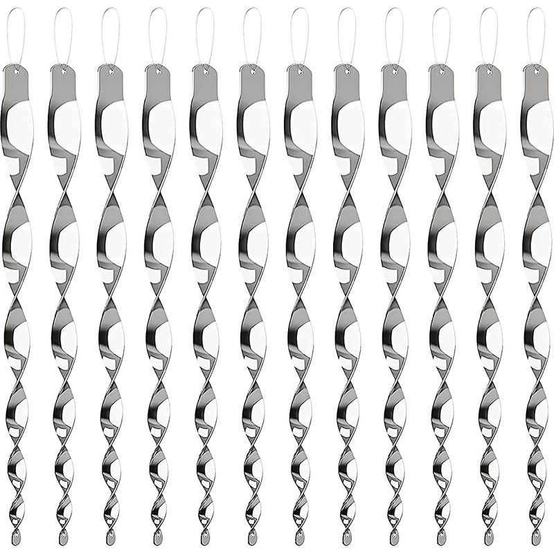 Rotierender, Reflektierender Vogelschutz – Pvc-spiralstab Mit Aufhängering – Für Garten, Zaun, Dach, Terrasse – 12 Stück