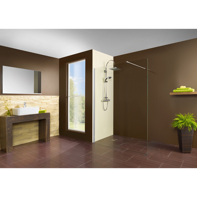 Breuer Walk-In Duschwand Panorama Chrom Klarglas 120 cm
