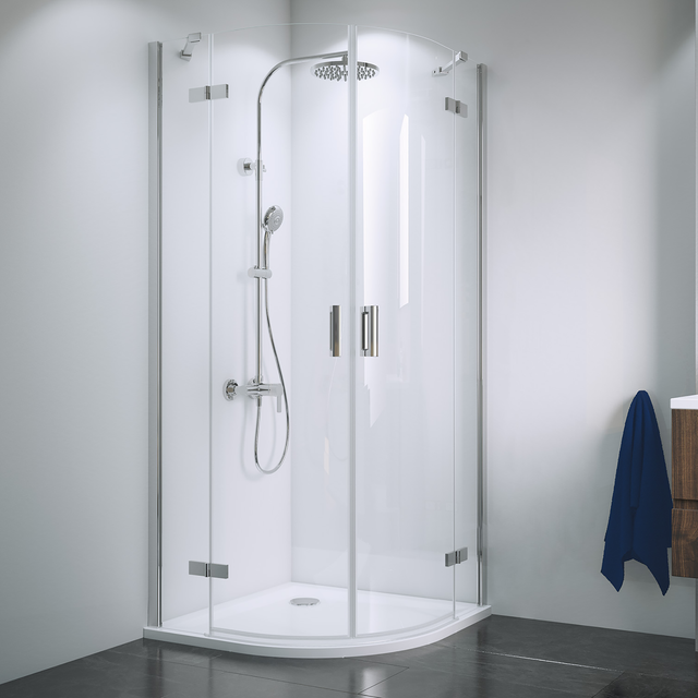 Breuer Runddusche Radius 55 Panorama Chrom Klarglas 90 x 90 cm