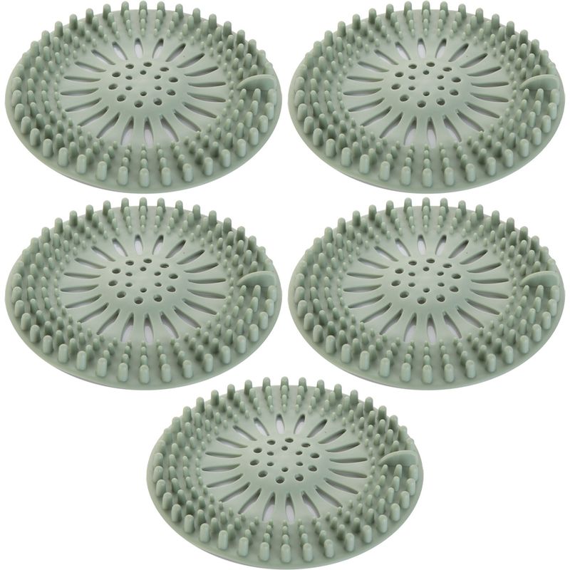 Haarstopper Aus Silikon – Dusch-, Badewannen- Und Waschbeckenabflussfilter – 9 Cm Durchmesser – Für Standard-siphons – 5er-pack