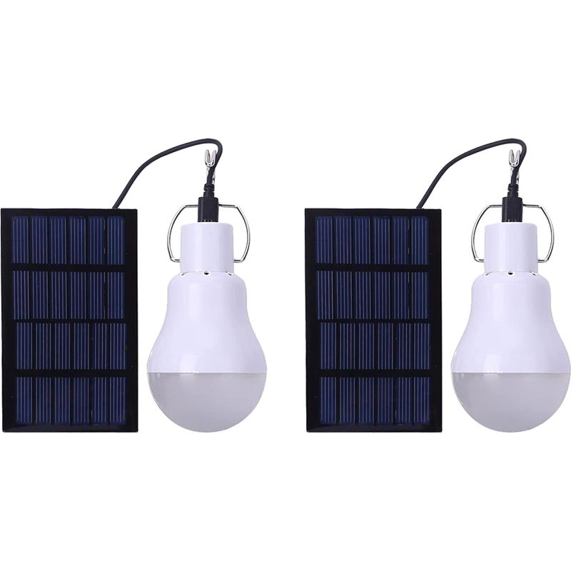 Solarlampe – 130 Lm – Integrierter Akku – Für Camping Und Zuhause – Mit Solarpanel Und 3,5 M Langem, Wasserdichtem Kabel – 1 Stück