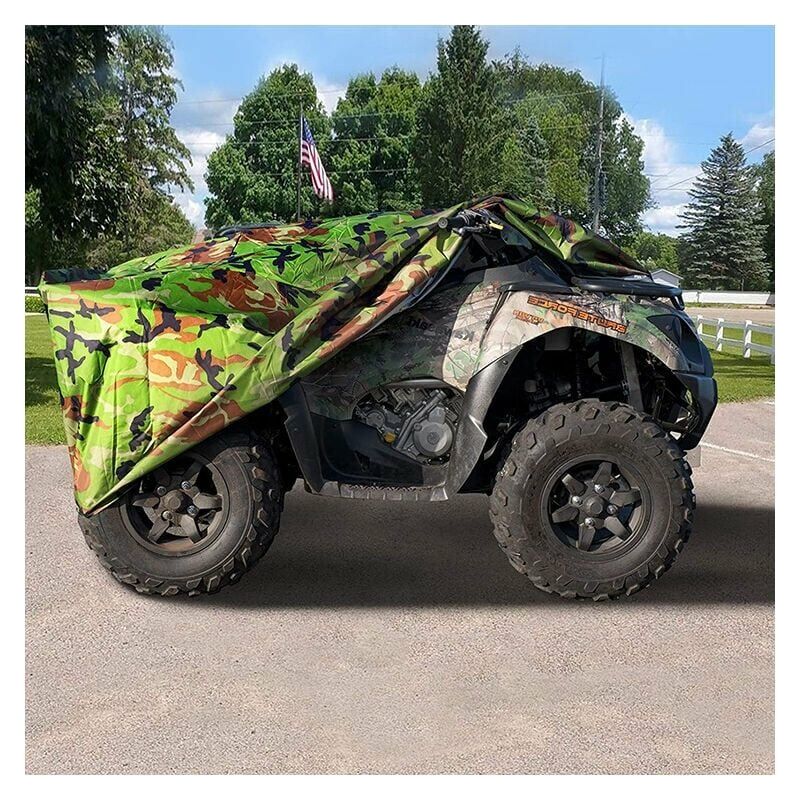 Atv-abdeckung – 210d Oxford-gewebe – Uv- Und Wasserbeständig – Tarnmuster – Gurtverschluss – Größe Xl (210 X 120 X 115 Cm)