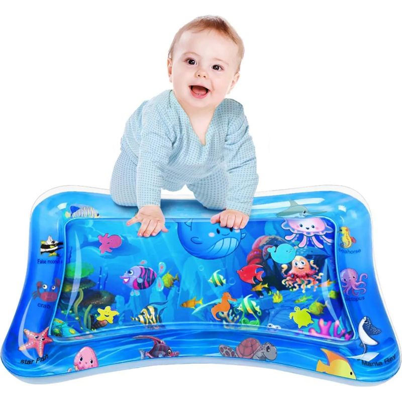 Baby-wassermatte – Aufblasbare Spielmatte Für Die Bauchlage – Für Die Frühkindliche Entwicklung Von 3 Bis 48 Monaten – 1 Stück