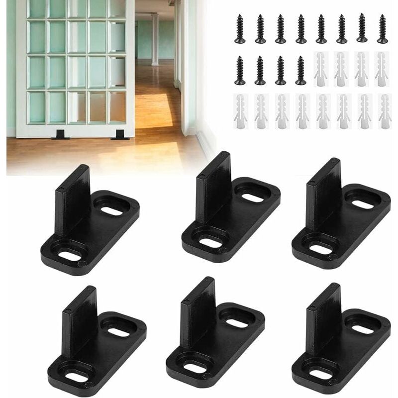 Kunststoff-bodenführung Für Schiebetüren – 45 X 20 X 24 Mm – Geräuschdämpfend – Keine Nut Erforderlich – 6er-pack