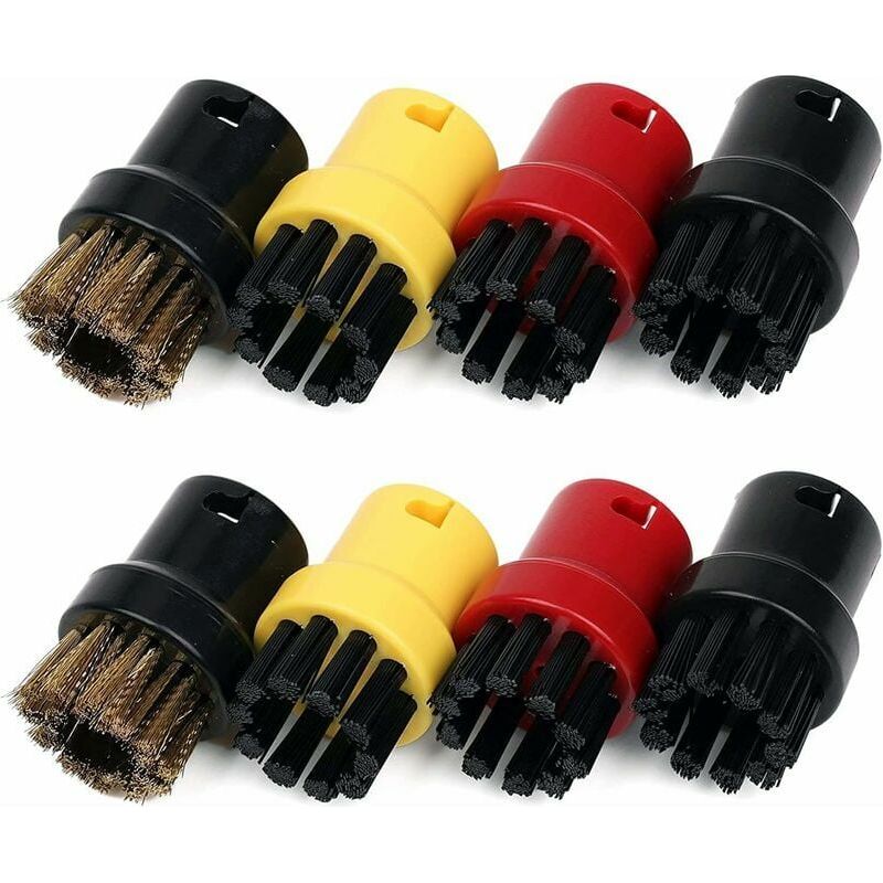 Runde Dampfbürsten – Nylon Und Messing – Kompatibel Mit Kärcher Sc1, Sc2, Ctk10, Sc3, Sc4, Sc5, Sc7 – 8er-pack
