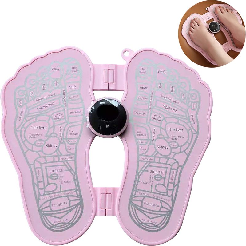 Fußmassagematte – Ems – 6 Modi – 9 Intensitätsstufen – Usb-aufladbar – 29 X 30 X 1 Cm – Für Zuhause Und Büro