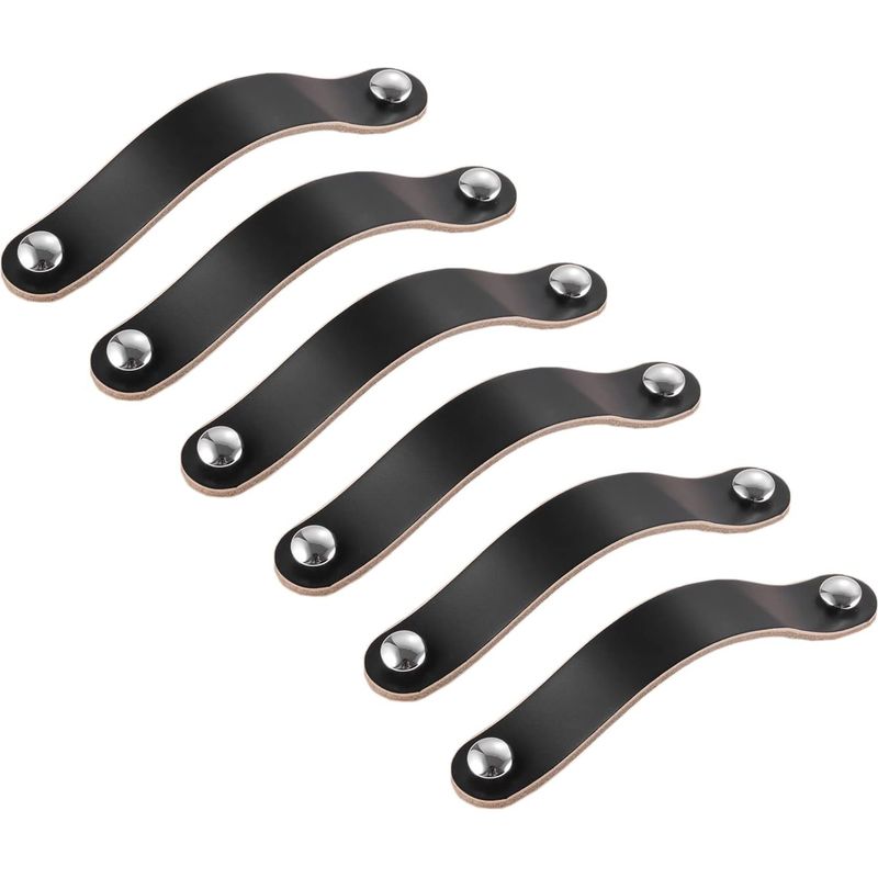 Ledergriffe – Lochabstand 96 Mm – Länge 125 Mm – Für Schränke, Schubladen Und Möbel – 8er-set