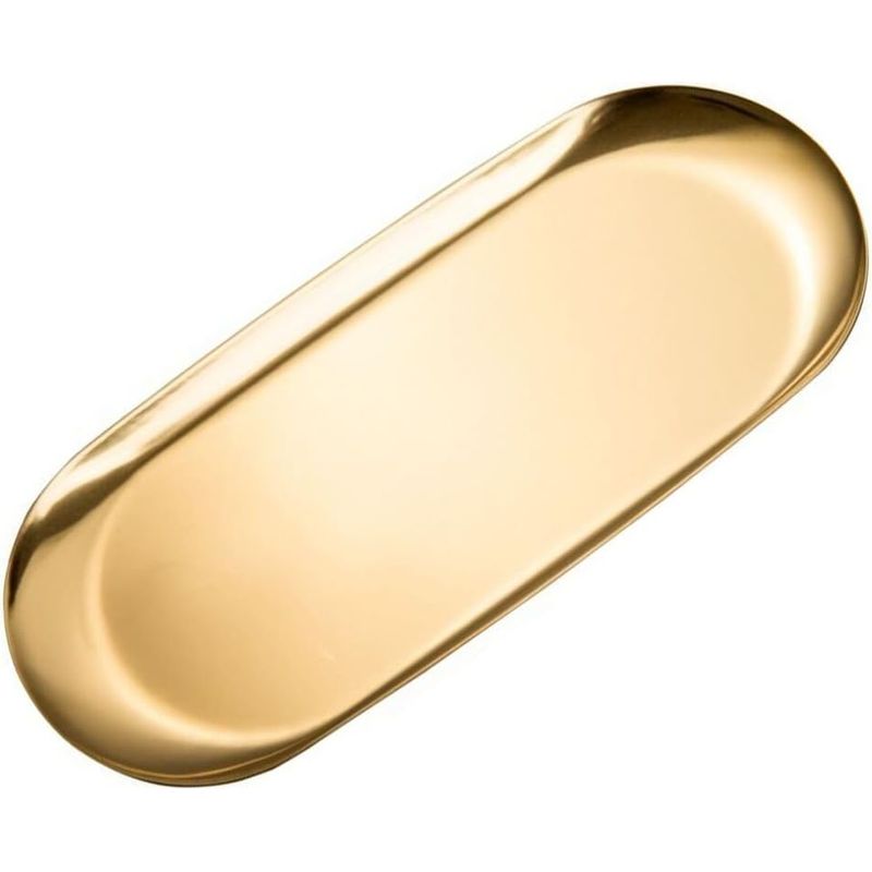 Schmucktablett – Edelstahl – 18 Cm X 8,2 Cm – Für Schminktisch, Badezimmer, Büro – 1 Stück