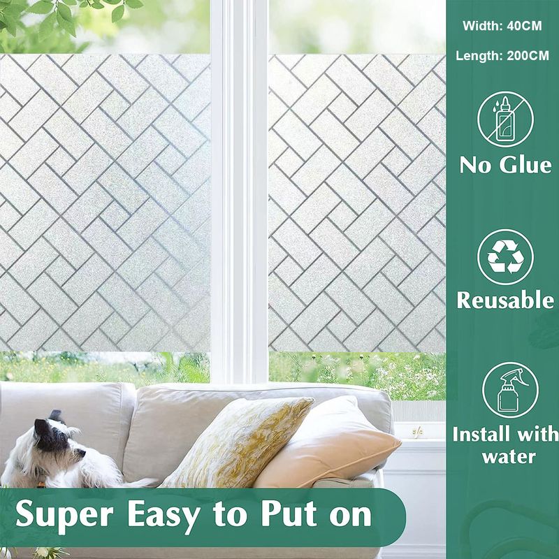Sichtschutzfolie Für Fenster – Statisch Haftend, Mattiertes Glas – Abnehmbar, Für Zuhause, Büro, Küche – 40 X 200 Cm