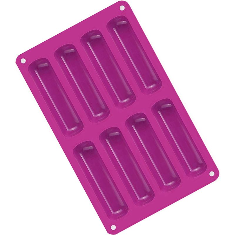 Silikonform – 8 Längliche Mulden Für Eclairs Und Riegel – Hitzebeständig – Für Mousse, Pralinen, Kekse – 1 Stück