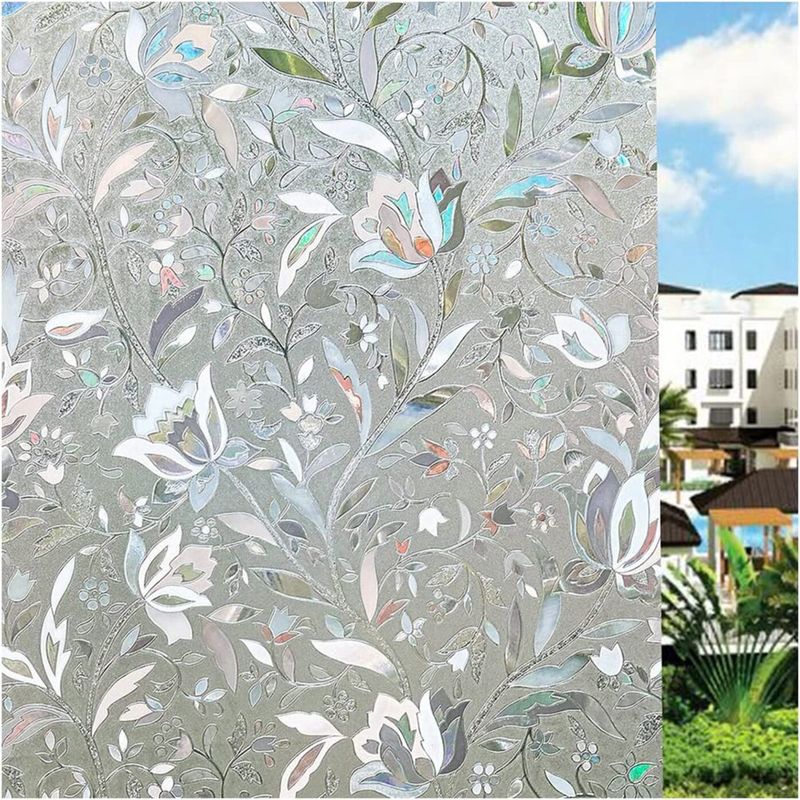 Fensterfolie – Selbstklebende Tulpen-sichtschutzfolie 44,5 X 200 Cm – Für Glatte Fenster – 1 Stück