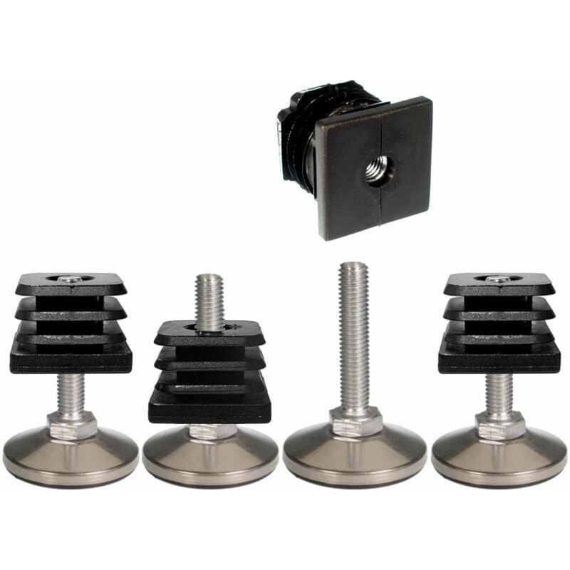 Quadratische, Einziehbare Kappe – 30 X 30 Mm – Mit Stellschraube – Für Möbelbeine, Tische, Stühle, Regale – 4er-pack