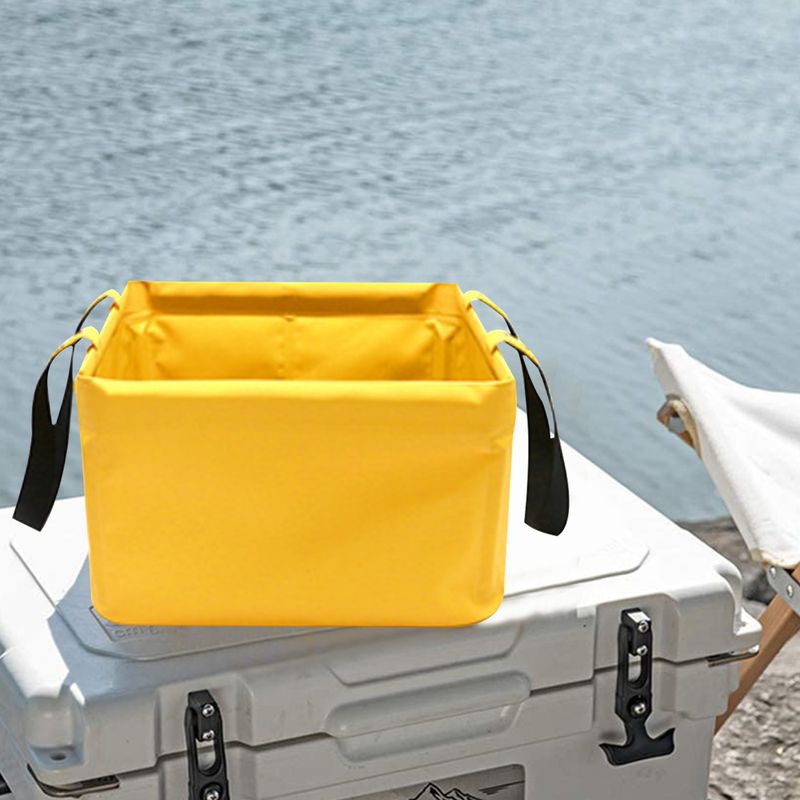 Zusammenklappbare, Quadratische Wanne – 15 L – Wasserabweisend – Mit Integriertem Griff – Ideal Für Camping, Wandern, Angeln Und Geschirrspülen – 1 Stück