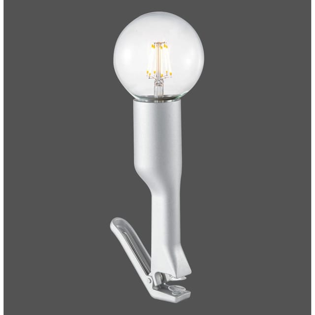 Just Light. Klemmleuchte Turn me Silber H: 20,7 cm
