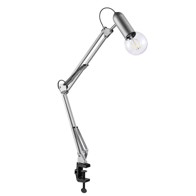 Just Light. Klemmleuchte Turn me Stahl 16 bis 76 cm