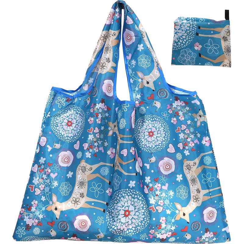 Wiederverwendbare Tasche – Faltbare Einkaufstasche – Wasserabweisendes Material – 60 X 46 Cm (ausgeklappt) – 12 X 12 Cm (gefaltet) – 1 Stück