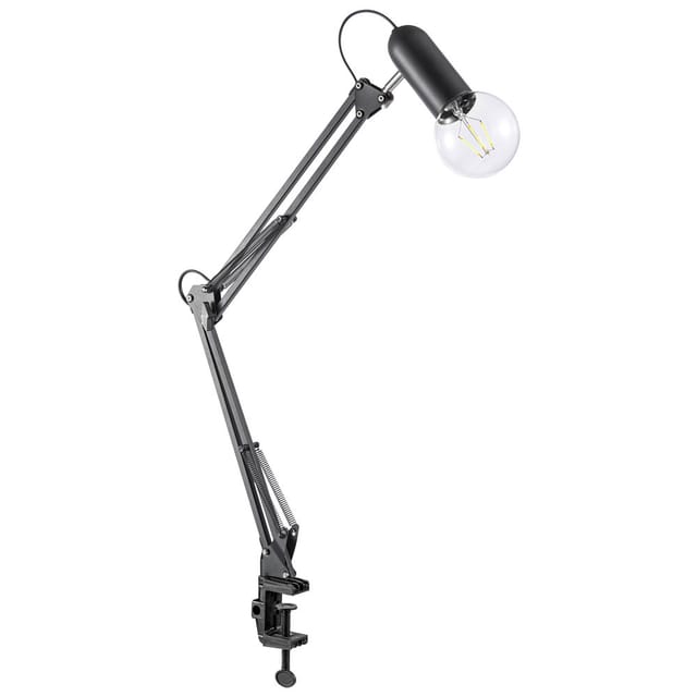 Just Light. Klemmleuchte Turn me Schwarz H: 16 bis 76 cm