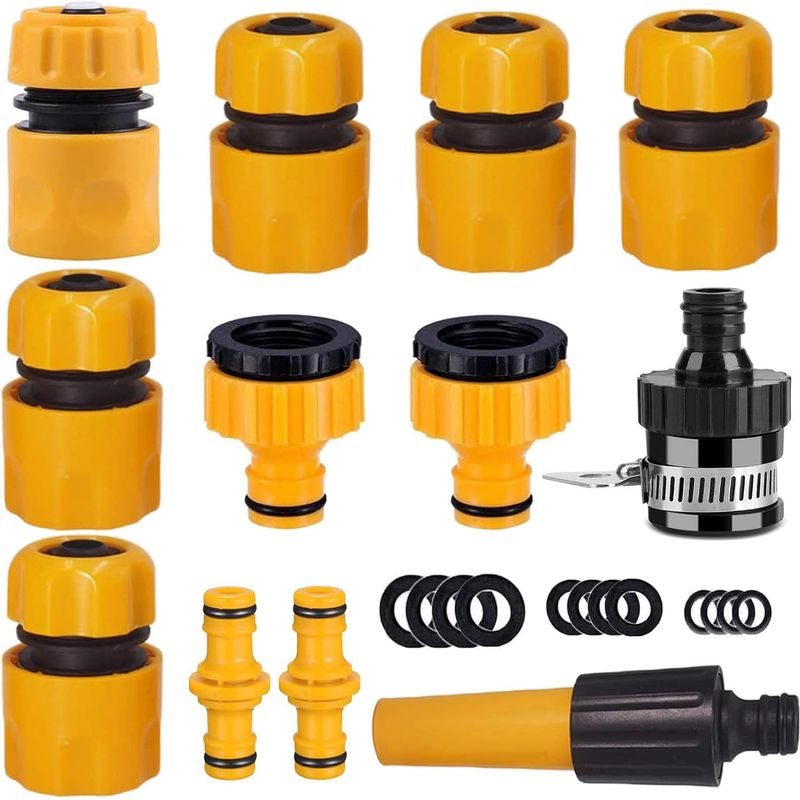 Gartenschlauchverbinder – Wasserdichter Schnellanschluss Aus Abs – Kompatibel Mit 1/2-zoll- Und 3/4-zoll-wasserhähnen – Doppelter Außengewindeanschluss – 2er-pack