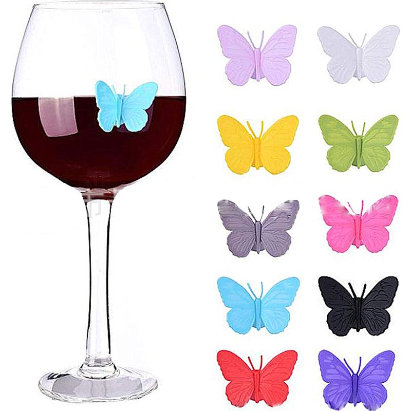 Glasmarkierer – Wiederverwendbare Silikon-weinmarkierer – Für Weingläser Und -behälter – 6er-pack