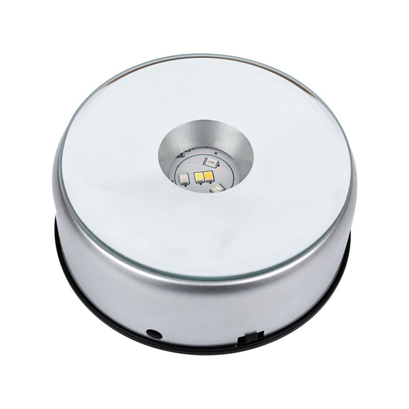 Kristall-lichtständer – 90° Drehbarer Led-sockel – 3d-innengravur – Weißes Und Farbiges Licht – 1 Stück