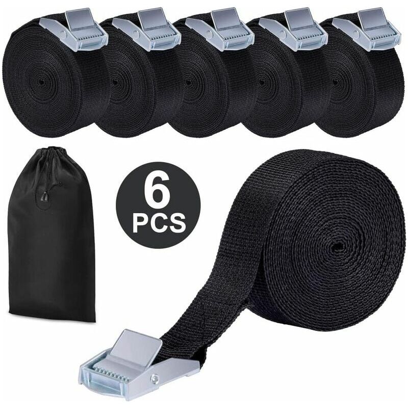 Klauengurt – 4 M – Max. Traglast 250 Kg – Zur Sicherung Von Autogepäck Und Fracht – 6er-pack