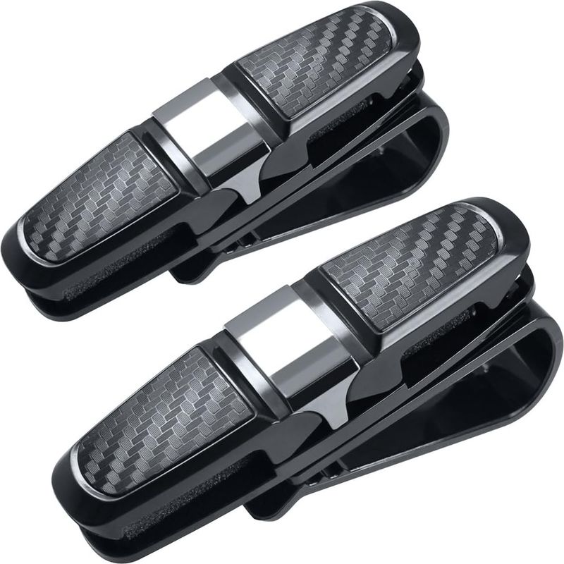 Sonnenbrillenhalter – Befestigung An Der Sonnenblende – 180° Drehbar – Auch Für Dicke Brillengestelle Geeignet – 2er-pack