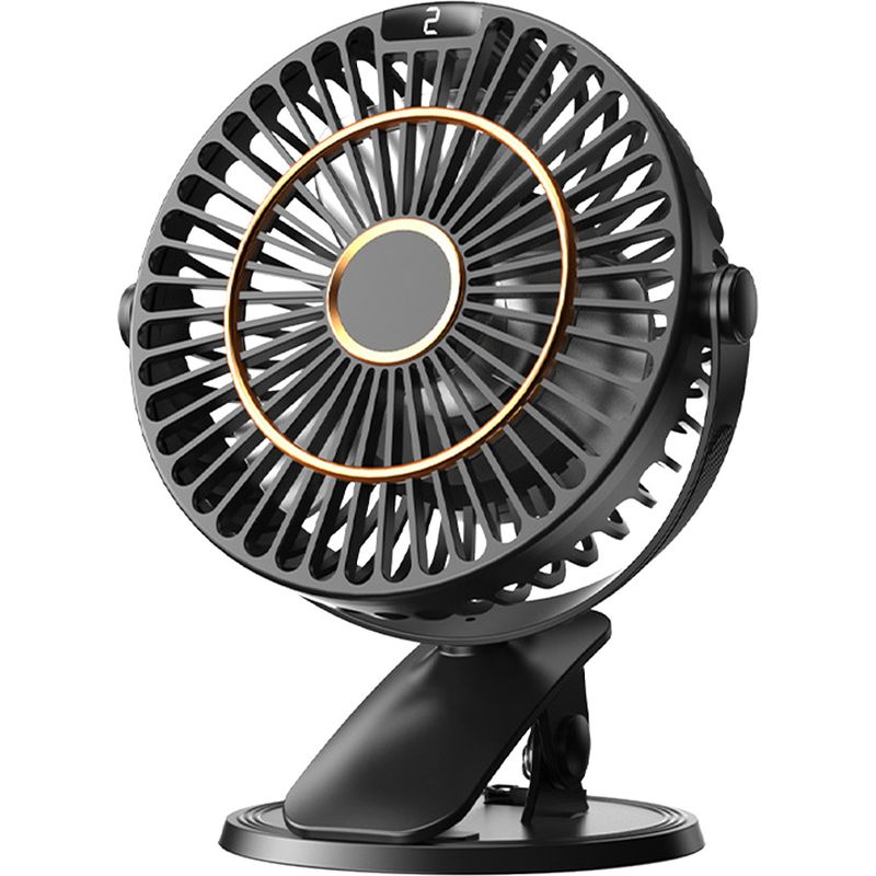 Tischventilator Zum Anklemmen – 5 Geschwindigkeitsstufen – 5700 U/min Bürstenloser Gleichstrommotor – 720° Drehwinkel – Usb-anschluss – 1 Stück