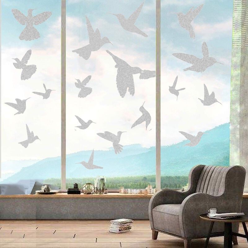 Vogelschutzaufkleber – Uv-reflektierende Fensterfolie – Matt-transparent – Für Türen, Fenster Und Glatte Oberflächen – 12er-pack