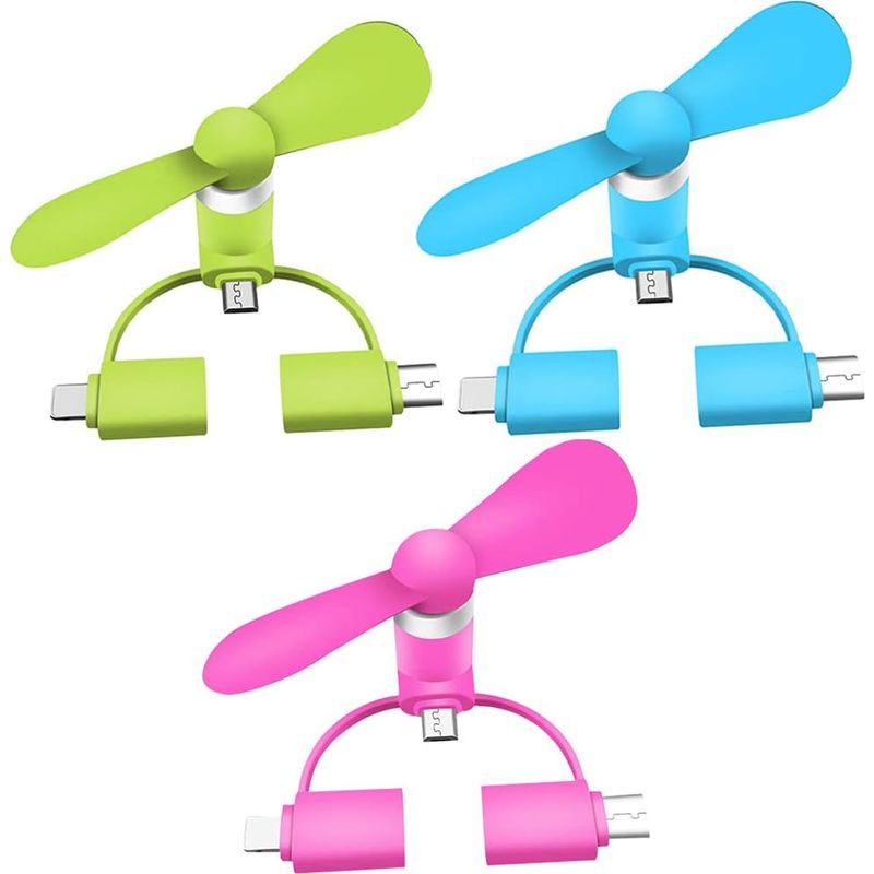 Mini-handyventilator – Usb Typ-c – Kompatibel Mit Iphone Und Android-tablets – Abnehmbarer Lüfterflügel – Flexibles Tpe – 1 Stück