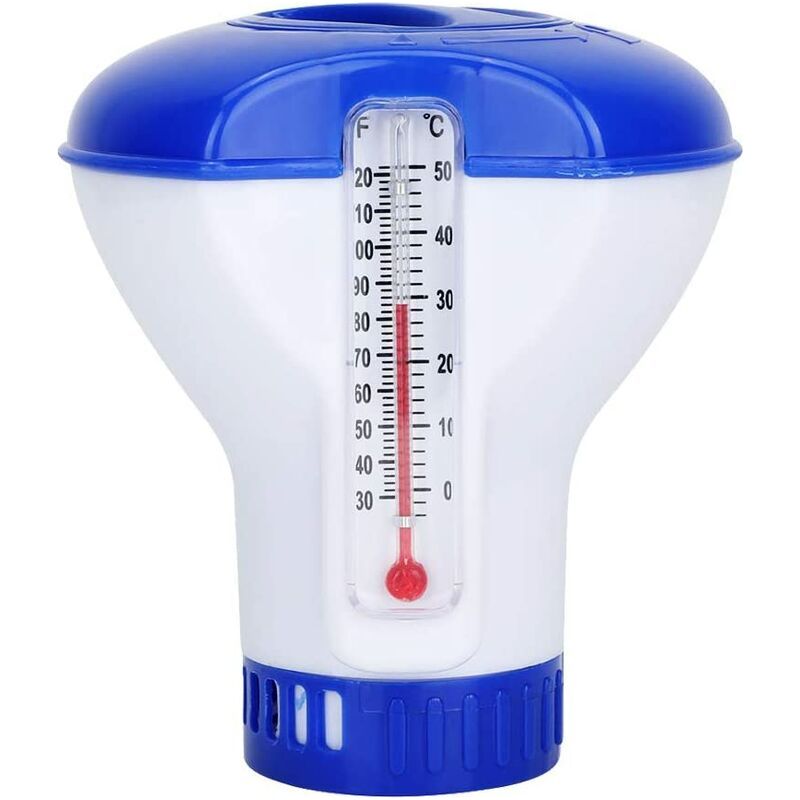 Schwimmender Chlortablettenspender Mit Thermometer – Für Schwimmbäder Und Whirlpools – Kompatibel Mit 38-mm-tabletten – 1 Stück