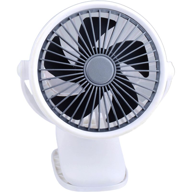 Clip-ventilator – 2 Geschwindigkeitsstufen – 360° Horizontale Und Vertikale Drehung – 500-mah-akku – Usb-anschluss – 14 Stunden Akkulaufzeit – Für Büro, Küche, Auto Und Kinderwagen