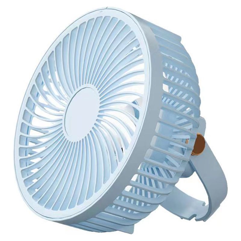 Wiederaufladbarer, Tragbarer Tischventilator – Gleichstrommotor – Mit Led-licht Und Haken – 1200-mah-akku – Für Campingzelte