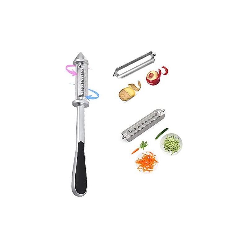 Gemüseschäler – Julienne-schäler – Doppelklinge Aus Kohlenstoffstahl – Ergonomischer, Rutschfester Griff – Für Kartoffeln, Karotten Und Gurken – 1 Stück