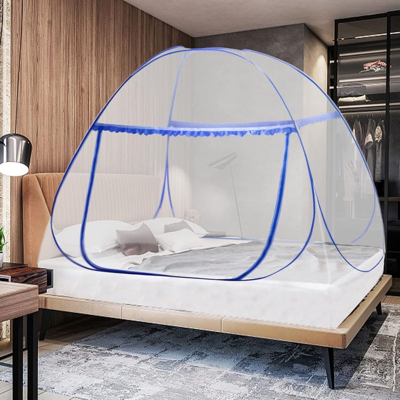 Pop-up-moskitonetz – Doppelbett – 79 X 71 X 59 Cm – Freistehende Konstruktion, Keine Befestigung Erforderlich – 18-maschen-netz – Doppelreißverschluss – 1-teilig
