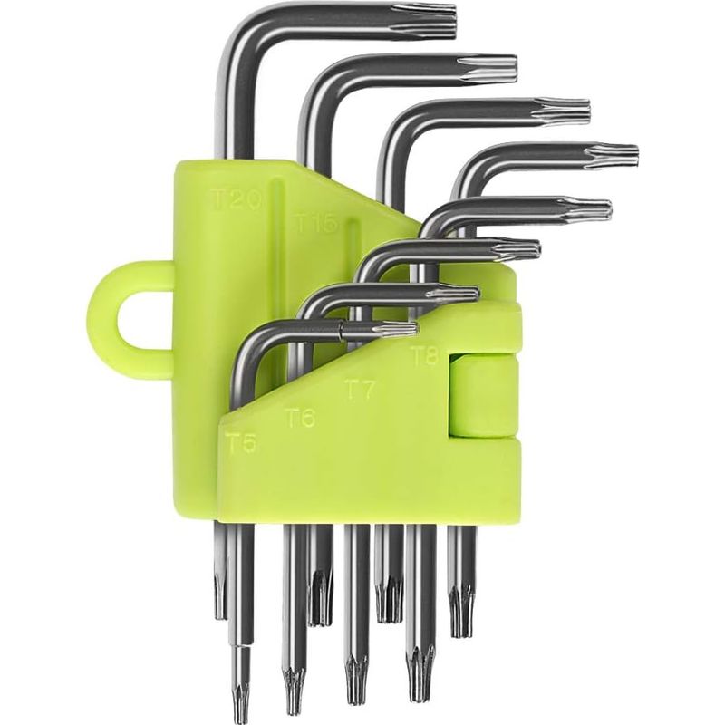 Abgewinkelter Torx-schraubendreher-satz – T5, T6, T7, T8, T9, T10, T15, T20 – 8-teilig – Edelstahl – Präzisionsreparaturwerkzeuge