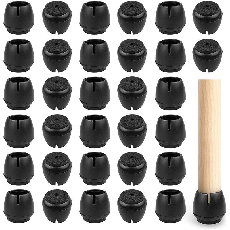 Stuhlbeinkappen – Rutschfestes Gummi – Durchmesser 18 Bis 21 Mm – Für Stühle, Tische Und Sofas – 32er-packung