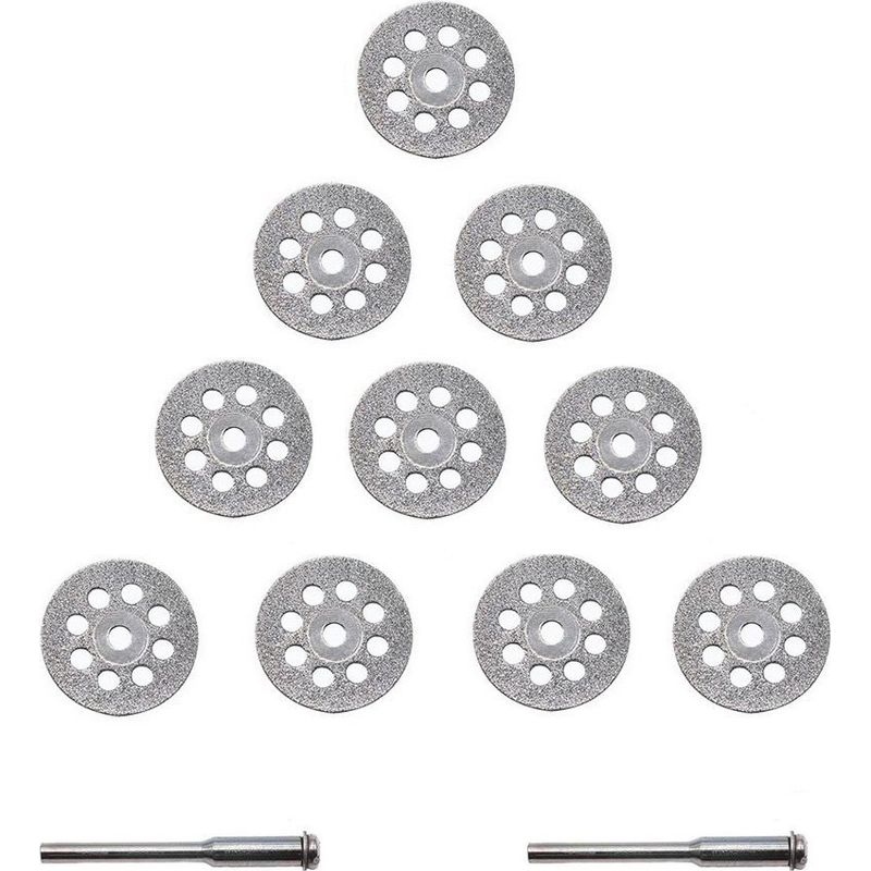 Diamanttrennscheibe – 22 Mm – Dicke 0,60 Mm – Zum Schneiden Von Glas, Keramik, Porzellan, Fliesen – 10 Stück + 2 Kohlenstoffstahl-dorne