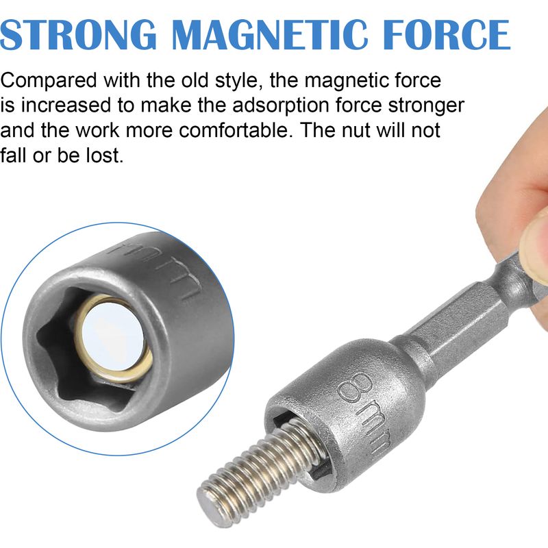 Magnetischer Steckschlüsselsatz – 8-mm-magnetsteckschlüssel – Für Schlagbohrmaschinen Und 1/4-zoll-ratschenschlüssel – 3-teilig